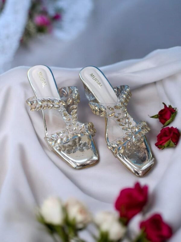 Crystal Cage Block Heel Sandals