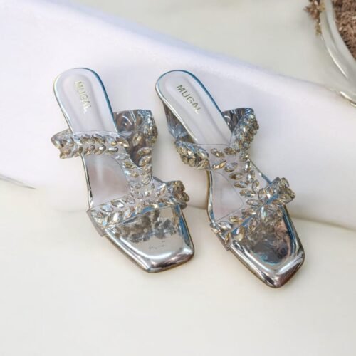 Crystal Cage Block Heel Sandals