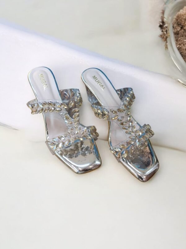 Crystal Cage Block Heel Sandals