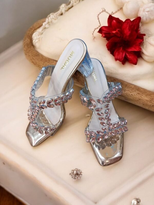 Crystal Cage Block Heel Sandals