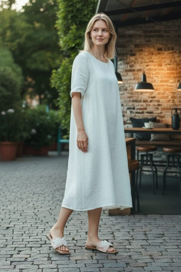 Pearl Embellished Square-Toe Flat Sandals