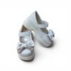 Girls Classic Bunny Bow Ballerina Shoes – Cream