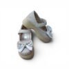 Girls Classic Bunny Bow Ballerina Shoes – Beige