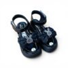 Girls Pearl Bunny Bow Platform Sandals – Black