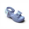 Girls Pearl Bunny Bow Platform Sandals – Purple