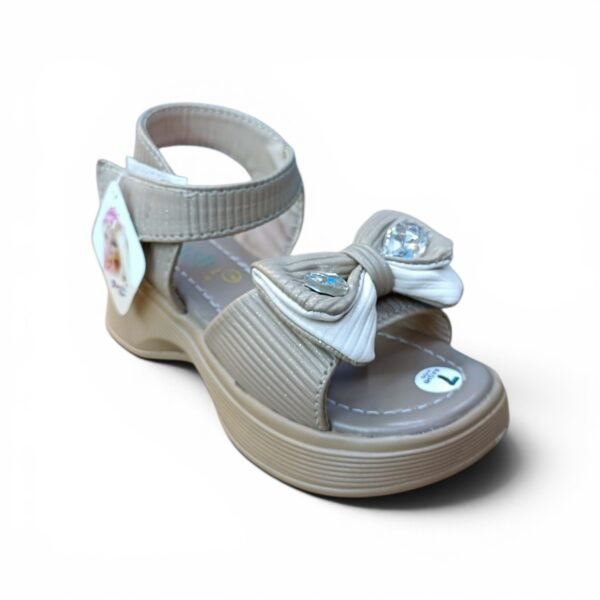 Girls Beige Bow Platform Sandals
