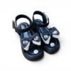Girls Black Bow Platform Sandals