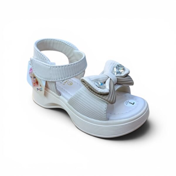 Girls White Bow Platform Sandals