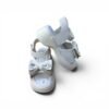 Girls White Bow Platform Sandals