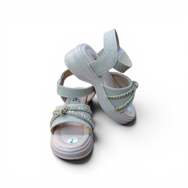 Aashi Kids Glitter Rhinestone Sandals - Cream