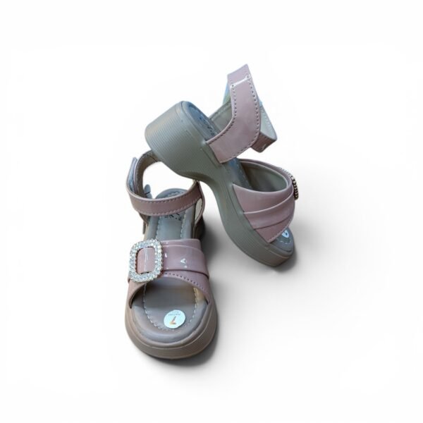 Girls Pink Rhinestone Wedge Sandals
