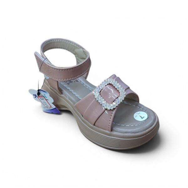 Girls Pink Rhinestone Wedge Sandals