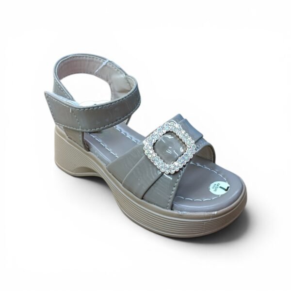 Girls Beige Rhinestone Wedge Sandals