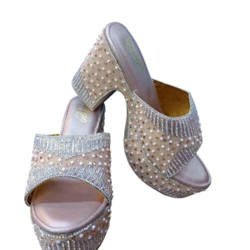 WhatsApp Image 2026-06-07 at 12.55.09 PM Pearl & Rhinestone Embellished Platform Mule Heels – Rose Gold Pink | 4 Inch Block Heel