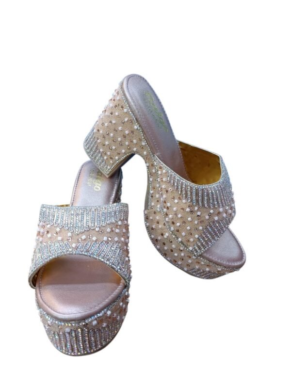 WhatsApp Image 2026-06-07 at 12.55.09 PM Pearl & Rhinestone Embellished Platform Mule Heels – Rose Gold Pink | 4 Inch Block Heel