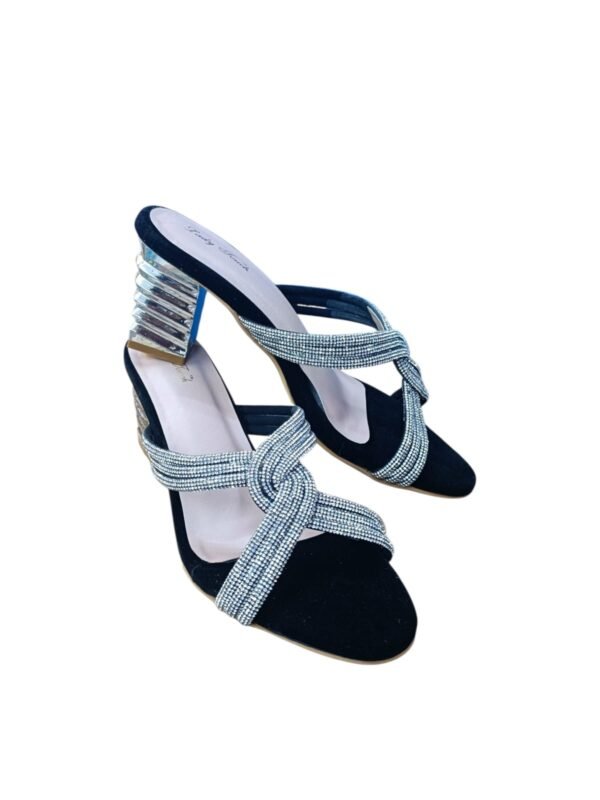 WhatsApp Image 2026-06-07 at 2.15.34 PM (2) Black Rhinestone Embellished Mule Heels for Women – 3 inch Metallic Block Heel Party Sandals