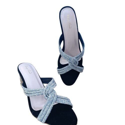 WhatsApp Image 2026-06-07 at 2.15.34 PM Black Rhinestone Embellished Mule Heels for Women – 3 inch Metallic Block Heel Party Sandals