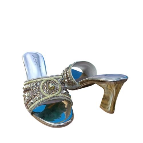 WhatsApp Image 2026-06-07 at 7.14.07 PM (2) Gold Embellished Block Heel Mule Sandals for Women – 3 inch Ethnic Party Wear Heels