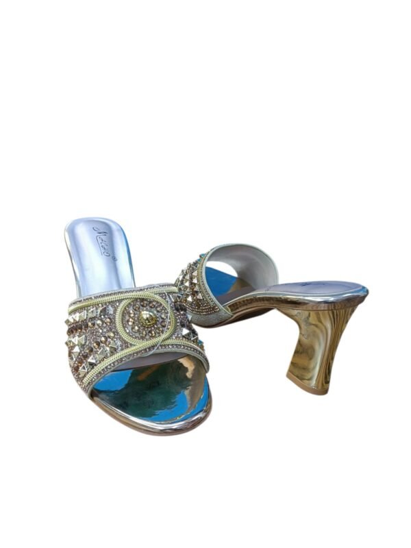 WhatsApp Image 2026-06-07 at 7.14.07 PM (2) Gold Embellished Block Heel Mule Sandals for Women – 3 inch Ethnic Party Wear Heels