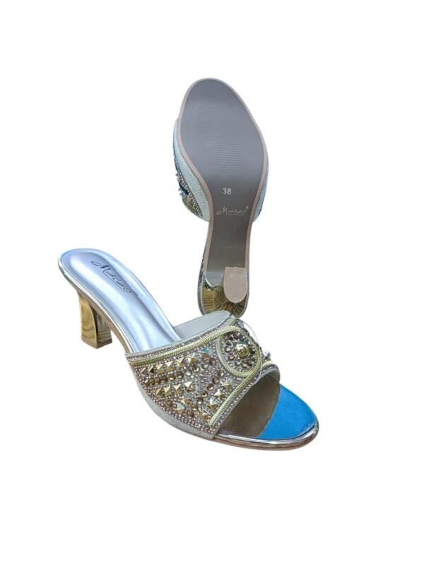 WhatsApp Image 2026-06-07 at 7.14.07 PM Gold Embellished Block Heel Mule Sandals for Women – 3 inch Ethnic Party Wear Heels