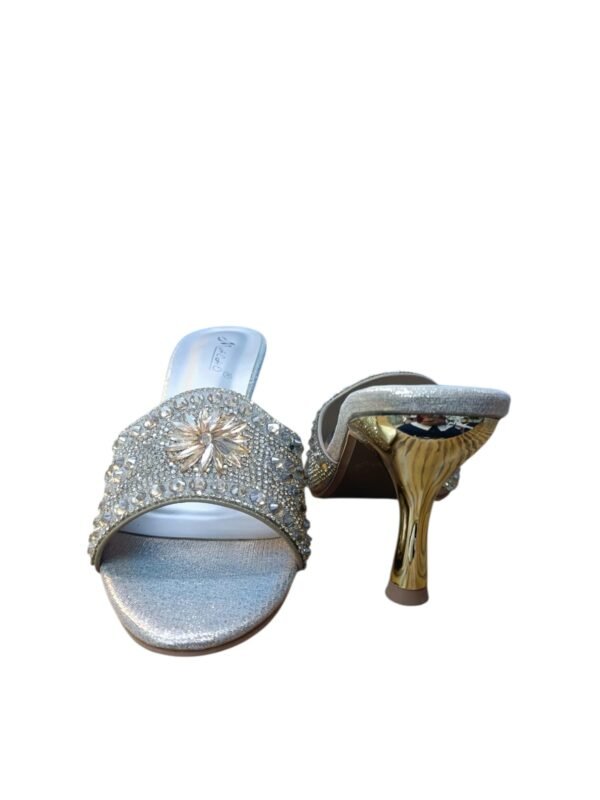 WhatsApp Image 2026-06-07 at 7.44.04 PM (2) Silver Rhinestone Floral Mule Heels for Women – 3 inch Elegant Party Wear Slide Sandals
