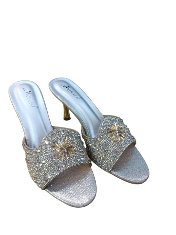 WhatsApp Image 2026-06-07 at 7.44.04 PM Silver Rhinestone Floral Mule Heels for Women – 3 inch Elegant Party Wear Slide Sandals