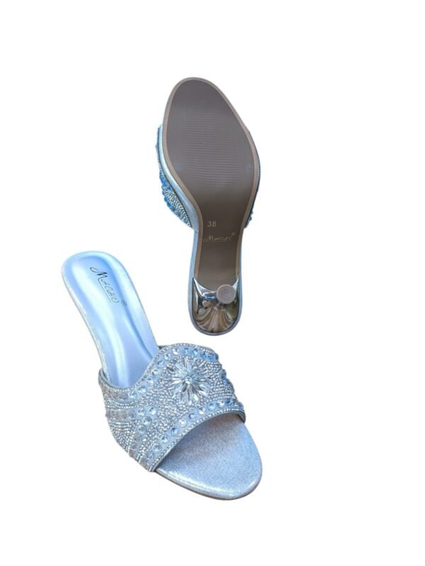 WhatsApp Image 2026-06-07 at 7.58.04 PM (2) Silver Crystal Floral Mule Heels for Women – 2.5 Inch Elegant Party Wear Sandals
