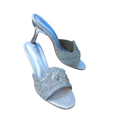 WhatsApp Image 2026-06-07 at 7.58.04 PM Silver Crystal Floral Mule Heels for Women – 2.5 Inch Elegant Party Wear Sandals