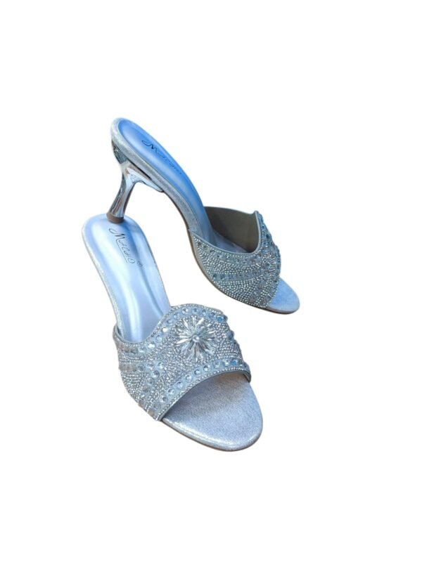 WhatsApp Image 2026-06-07 at 7.58.04 PM Silver Crystal Floral Mule Heels for Women – 2.5 Inch Elegant Party Wear Sandals