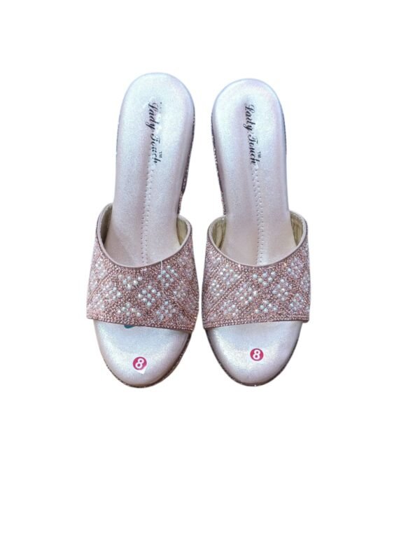WhatsApp Image 2026-06-07 at 9.40.38 PM (1) Rose Gold Pearl & Rhinestone Platform Mule Heels for Women – 4 Inch Block Heel Sandals