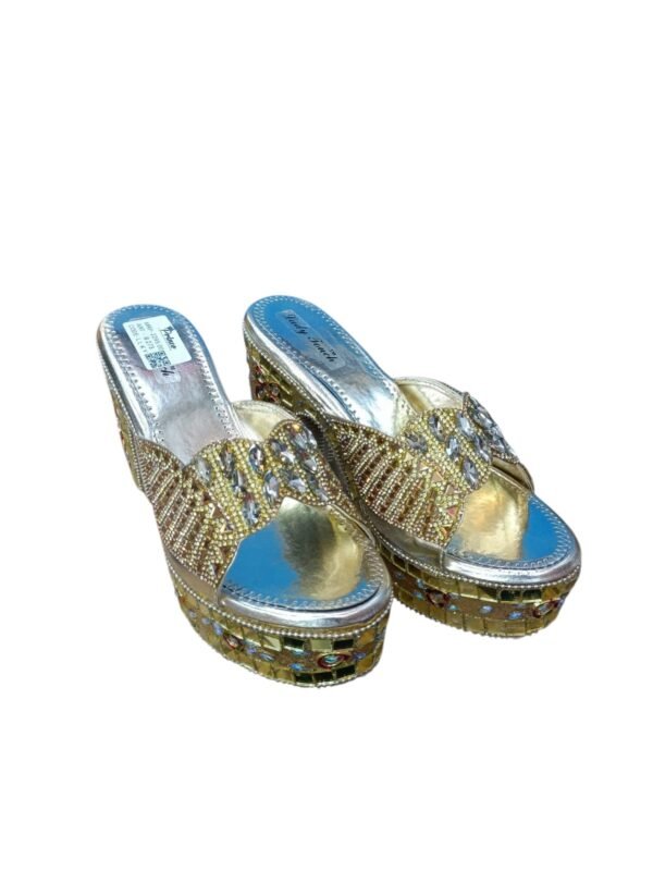 WhatsApp Image 2026-06-08 at 6.17.55 PM Lady Touch Golden Stone Work Platform Wedge Heels for Women – 4 Inch Party Wear Sandals
