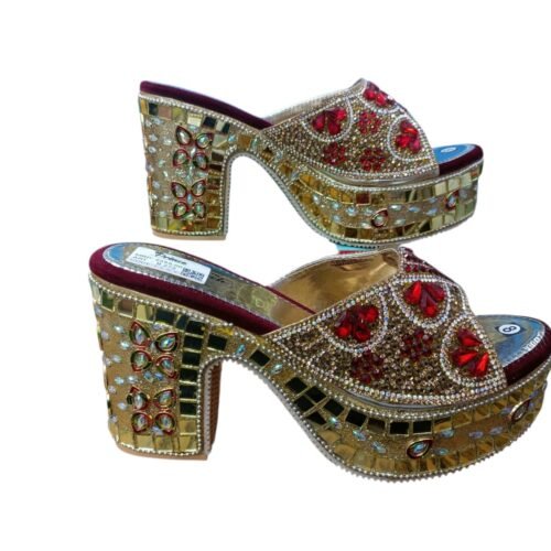 WhatsApp Image 2026-06-08 at 6.20.57 PM (1) Gold Red Stone Embellished Platform Block Heels for Women – 4 Inch Festive Sandals