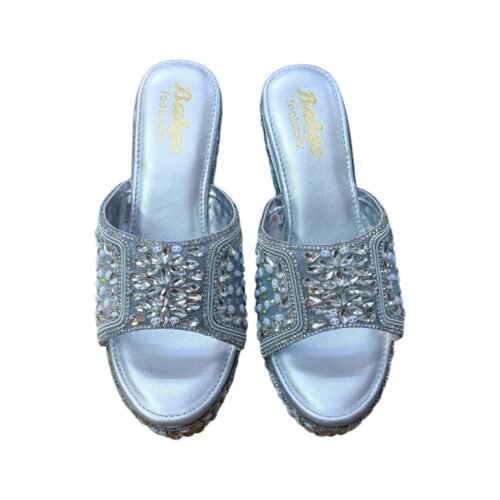 WhatsApp Image 2026-06-08 at 7.26.48 PM AZ Footwear Silver Rhinestone Embellished Block Heels for Women – 4 Inch Party Wear Sandals