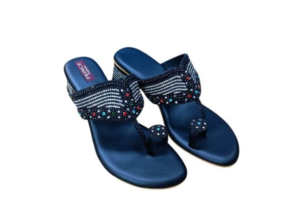 WhatsApp Image 2026-06-10 at 2.58.49 PM Prince Footwear Women's Black Crystal Embellished Toe-Ring Sandals with 2.5-Inch Block Heel