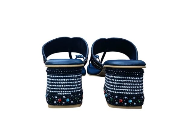 WhatsApp Image 2026-06-10 at 2.58.50 PM (1) Prince Footwear Women's Black Crystal Embellished Toe-Ring Sandals with 2.5-Inch Block Heel