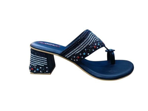 WhatsApp Image 2026-06-10 at 2.58.50 PM Prince Footwear Women's Black Crystal Embellished Toe-Ring Sandals with 2.5-Inch Block Heel