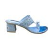 Women's Sky Blue Partywear Heels with Embroidery & Rhinestone Embellishments